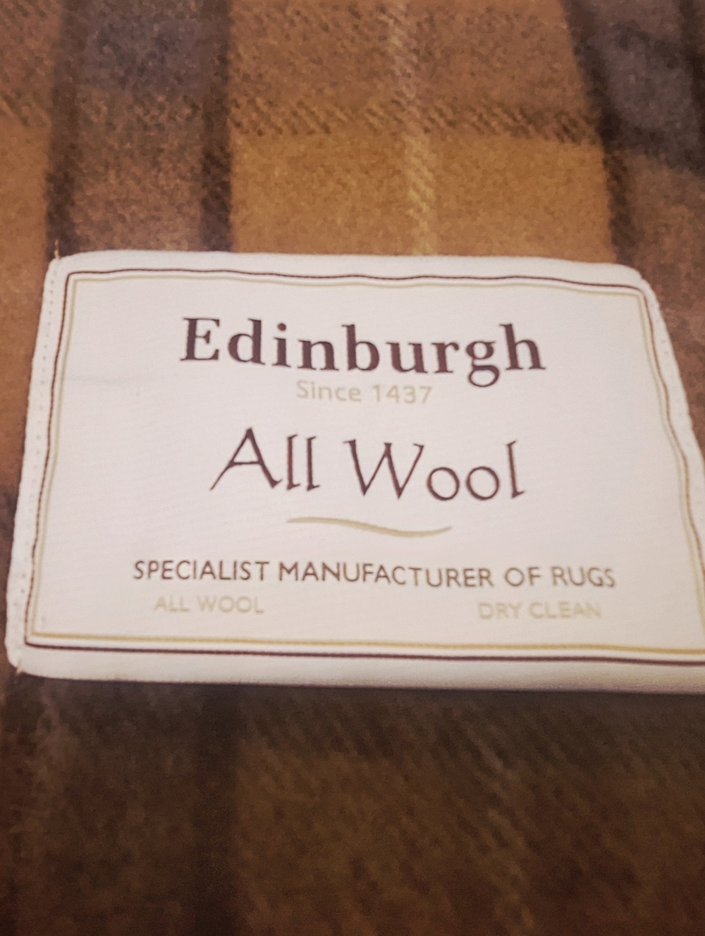 Edinburgh All Wool Blanket - Brown Plaid